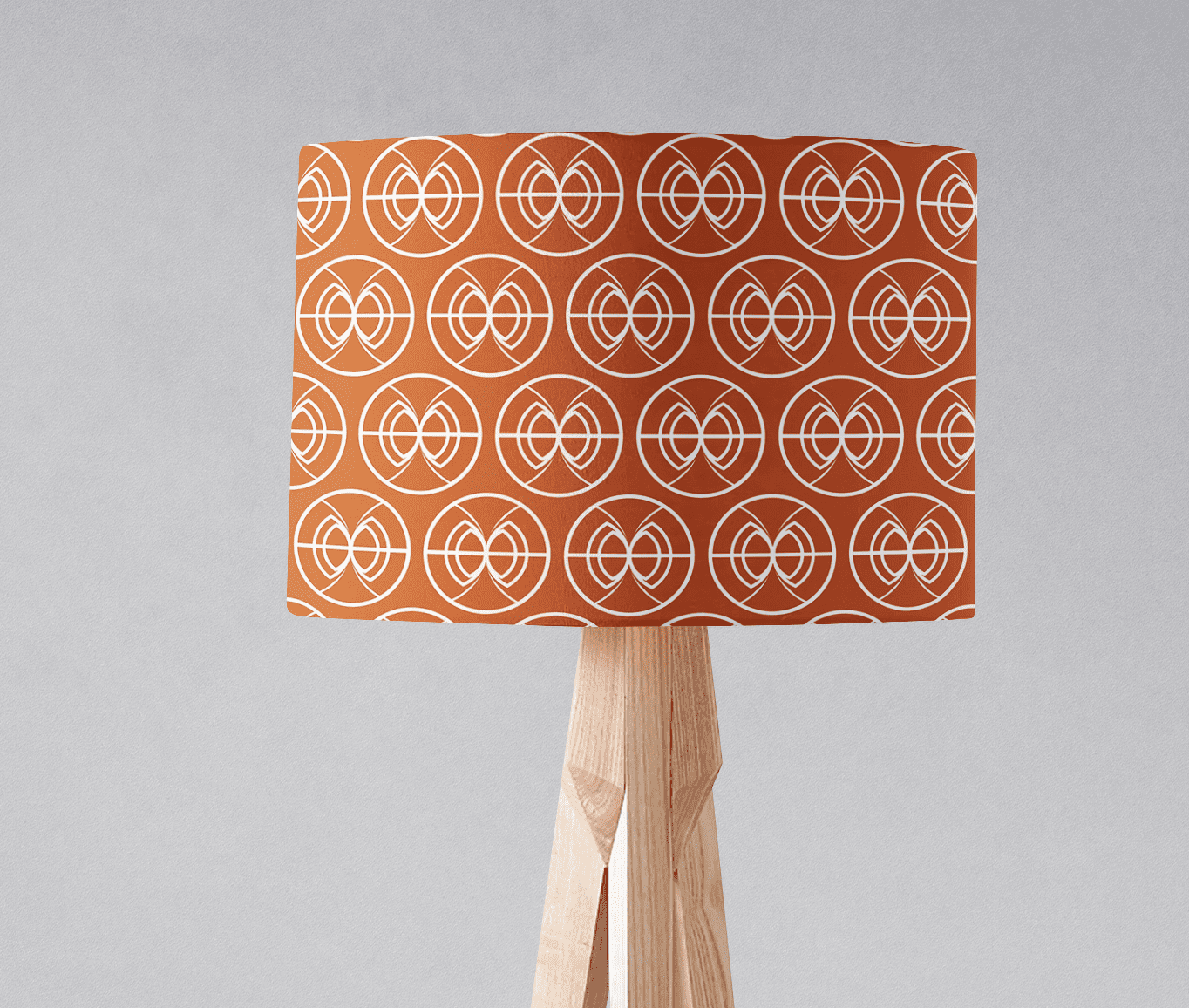 Orange and White Geometric Semi-Circle Design Lampshade, Ceiling or Table Lamp Shade - Shadow bright
