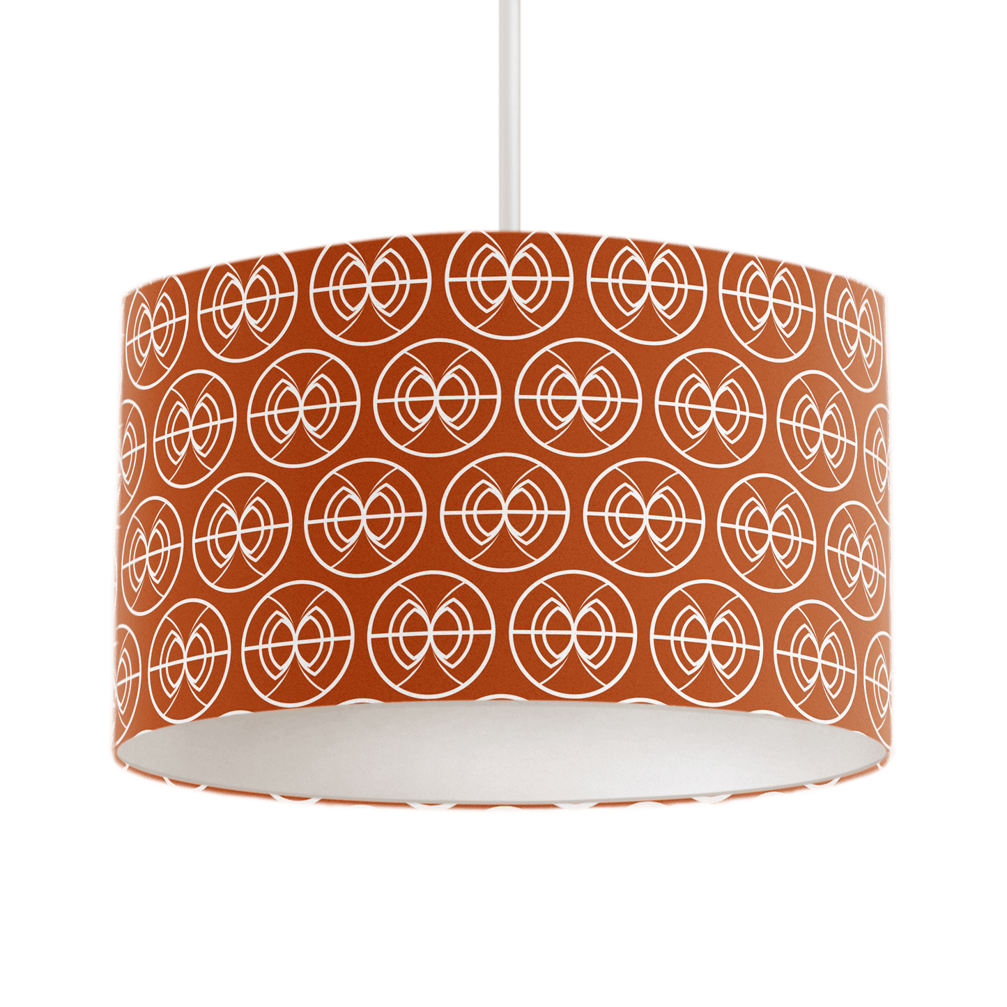 Orange and White Geometric Semi-Circle Design Lampshade, Ceiling or Table Lamp Shade - Shadow bright
