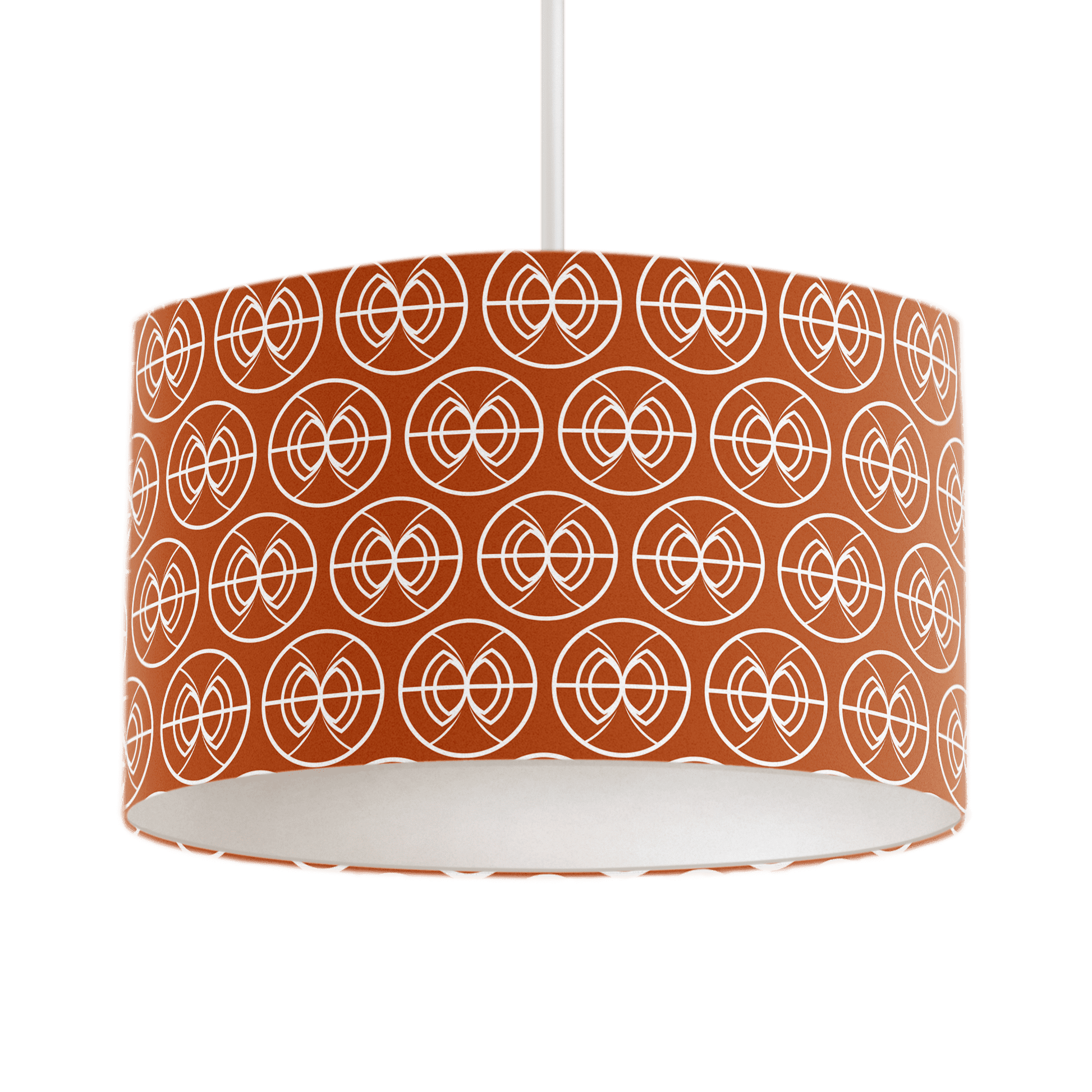 Orange and White Geometric Semi-Circle Design Lampshade, Ceiling or Table Lamp Shade - Shadow bright
