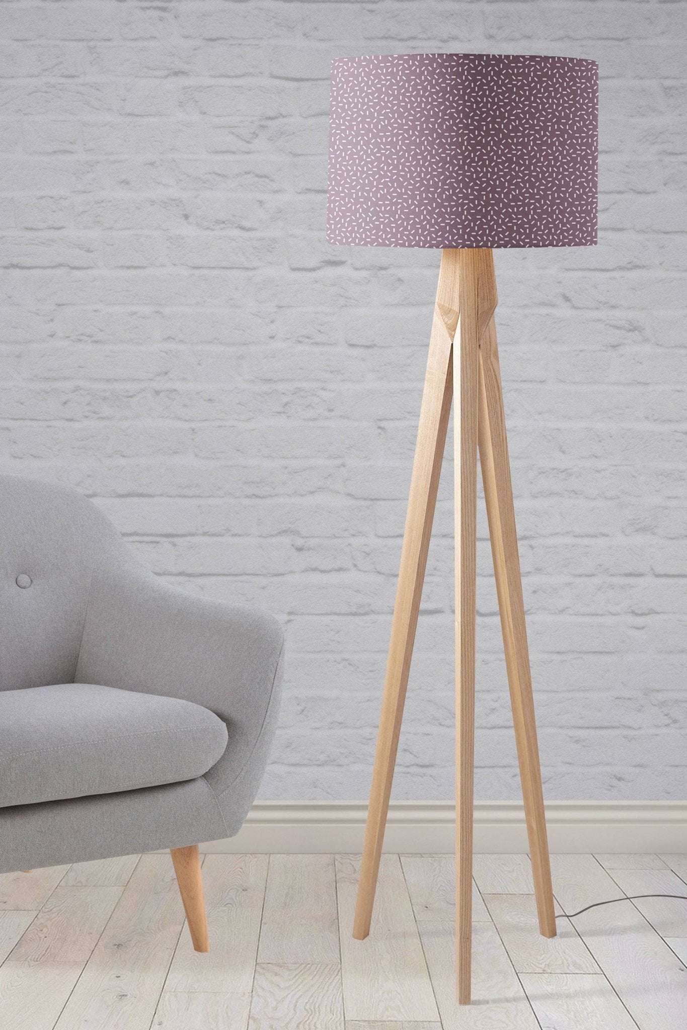 Purple Lampshade with a Modern Line Design, Ceiling or Table Lamp Shade - Shadow bright