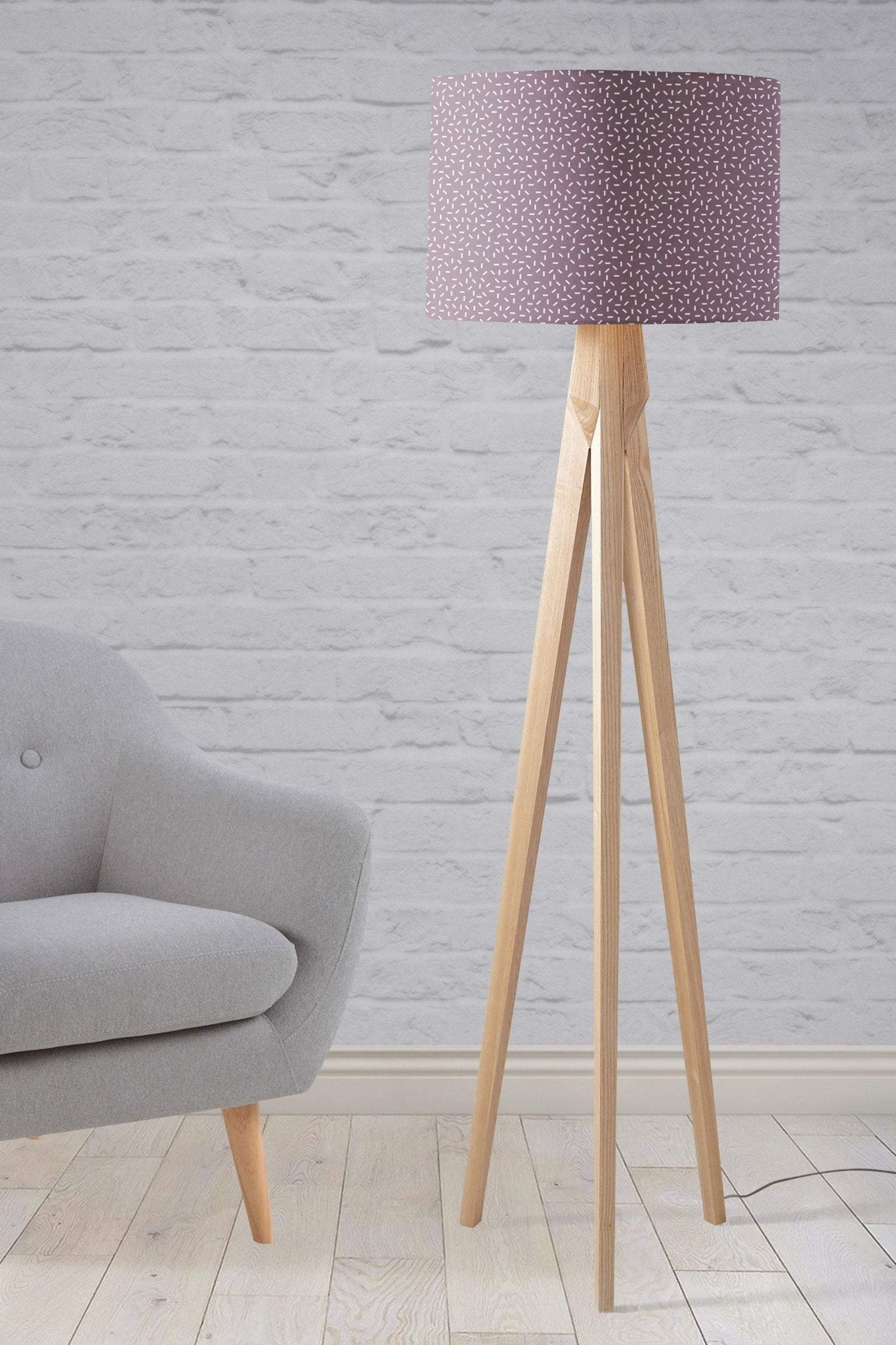 Purple Lampshade with a Modern Line Design, Ceiling or Table Lamp Shade - Shadow bright