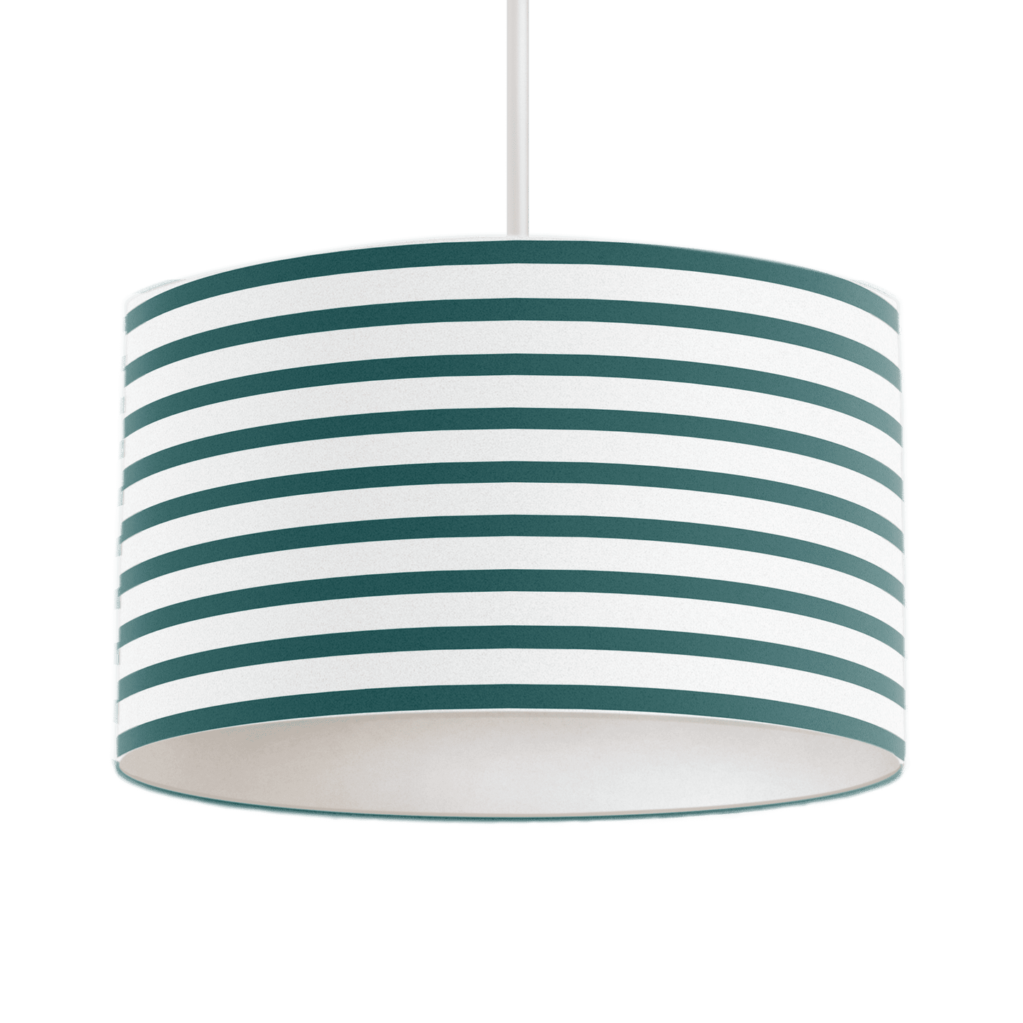 Teal and White Geometric Striped Lampshade, Ceiling or Table Lamp Shade - Shadow bright