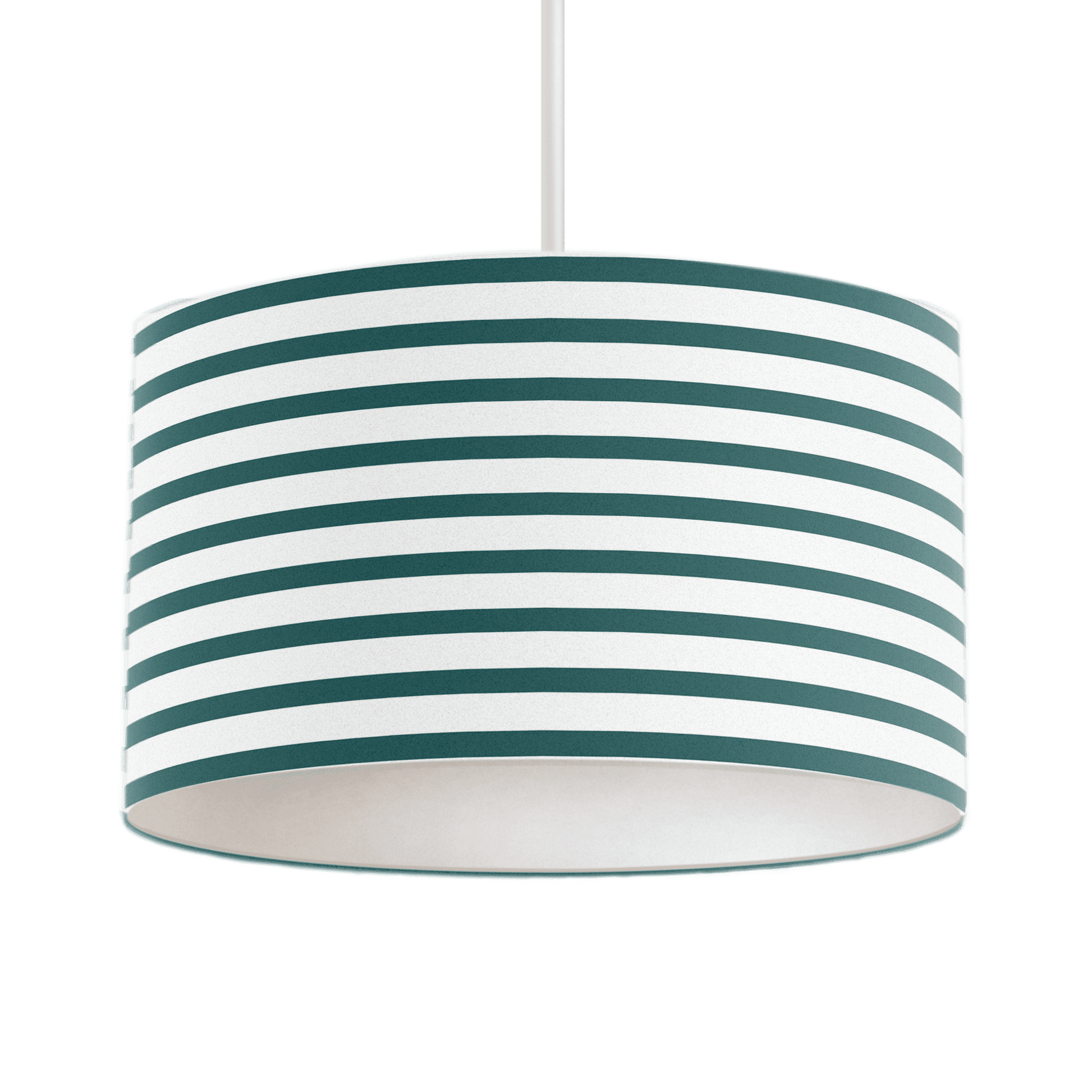 Teal and White Geometric Striped Lampshade, Ceiling or Table Lamp Shade - Shadow bright