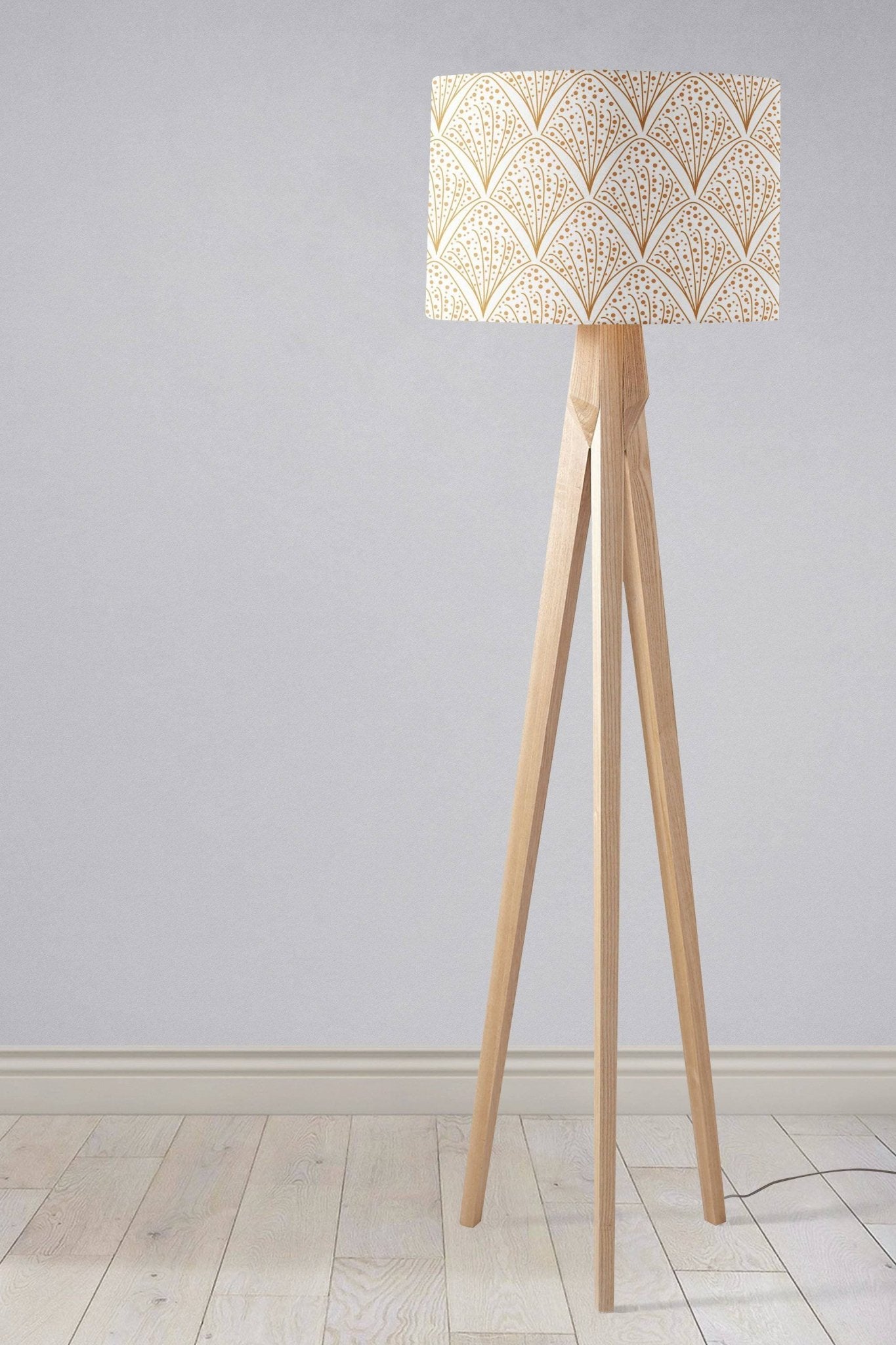 White and Gold Contemporary Lampshade, Ceiling or Table Lamp Shade - Shadow bright