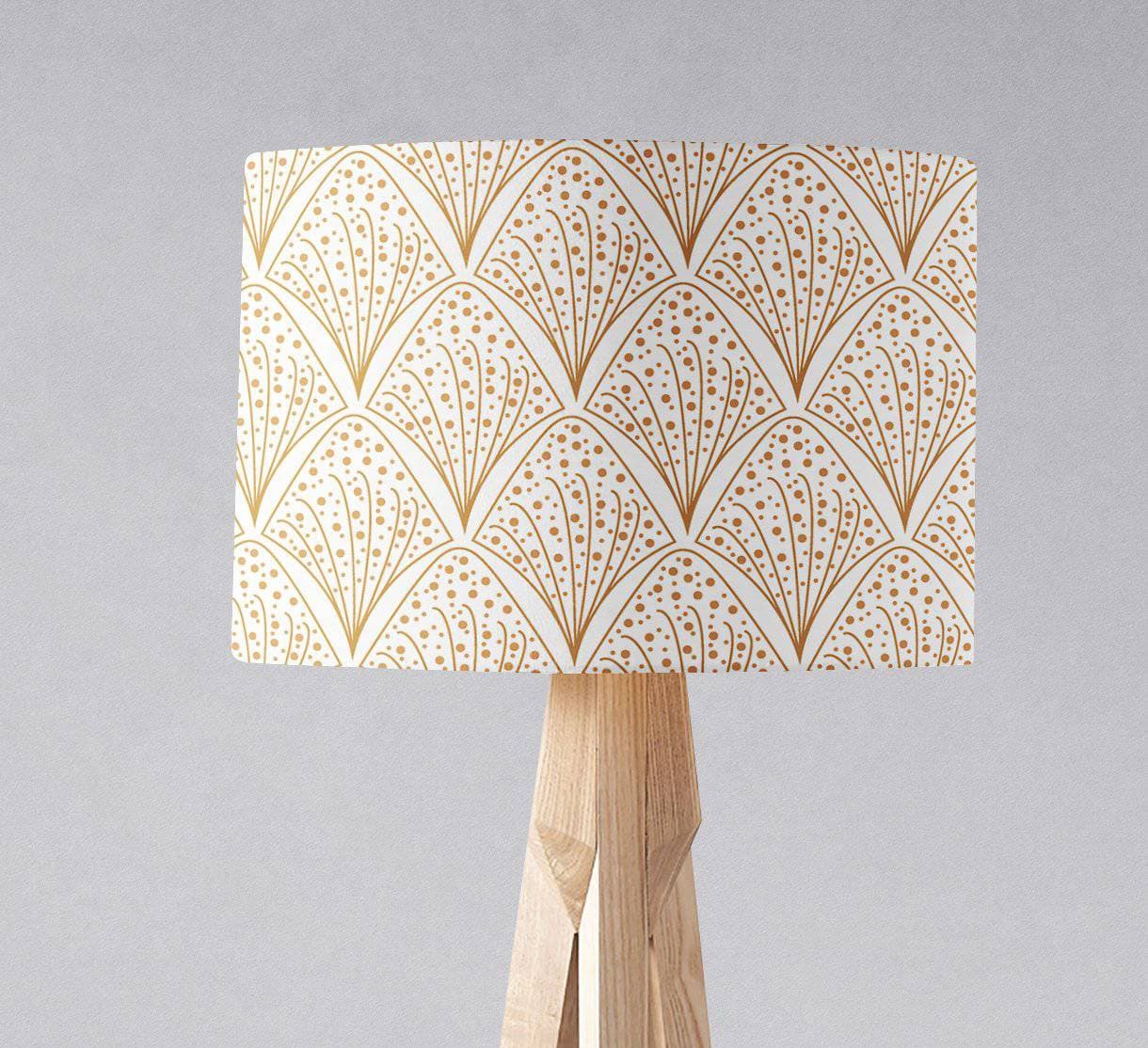 White and Gold Contemporary Lampshade, Ceiling or Table Lamp Shade - Shadow bright