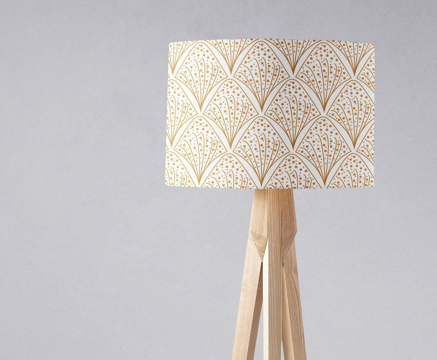 White and Gold Contemporary Lampshade, Ceiling or Table Lamp Shade - Shadow bright